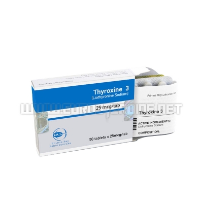 Thyroxine 3 - 25mcg/tab (50tabs) - Primus Ray Laboratories